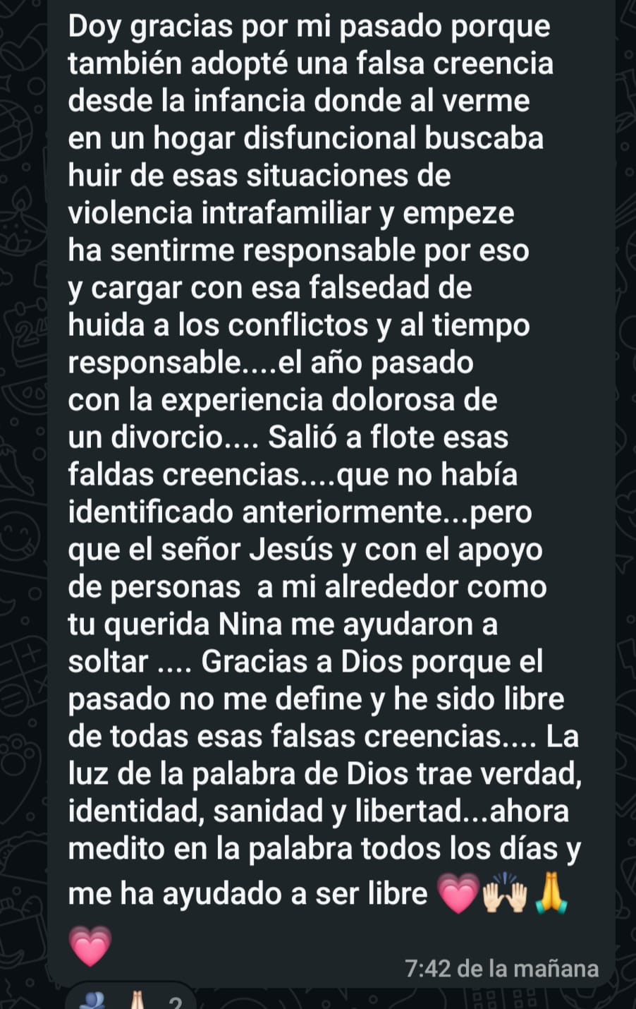 Testimonio de alumna